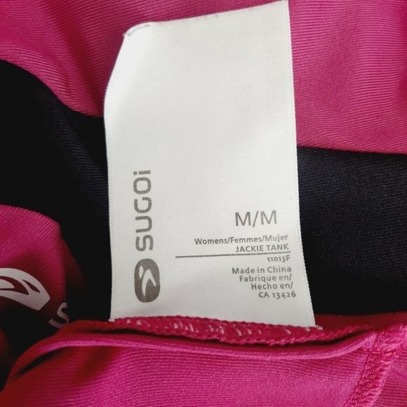 SUGOI Jackie Light V-Neck Cut-Out Back Tank Top Pink & Black Sz M - Picture 11 of 12